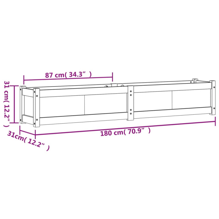 Sodo lovelis, 180x31x31cm, impregnuota pušies mediena