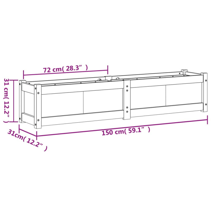 Sodo lovelis, 150x31x31cm, impregnuota pušies mediena