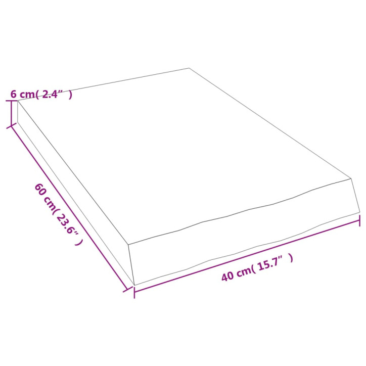 Vonios kambario stalviršis, 40x60x(2–6)cm, medienos masyvas