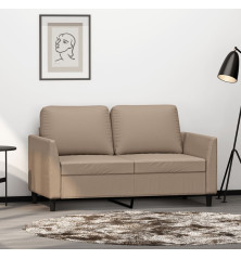 Dvivietė sofa, kapučino spalvos, 120cm, dirbtinė oda