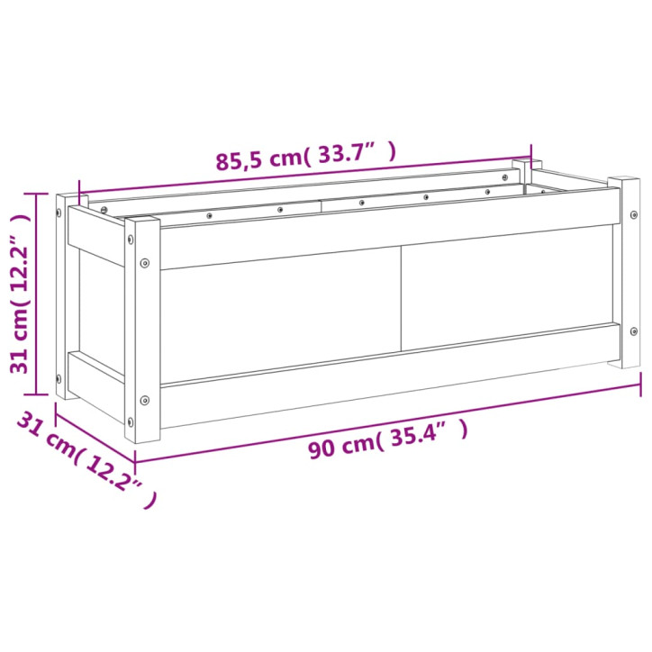 Sodo lovelis, 90x31x31cm, pušies medienos masyvas