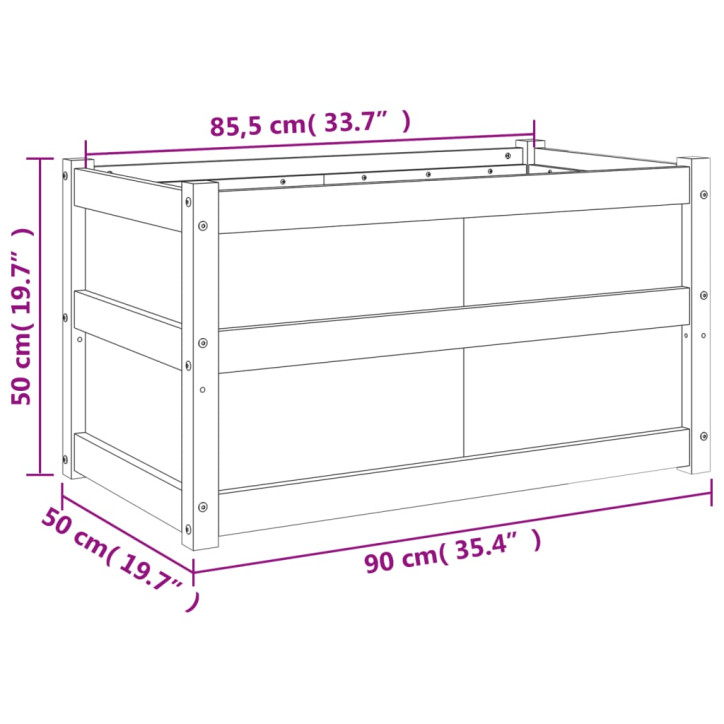 Sodo lovelis, 90x50x50cm, impregnuota pušies mediena