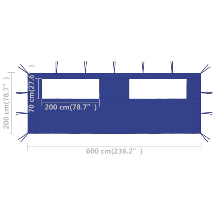 3070414  Gazebo Sidewall with Windows 6x2 m Blue (315303)