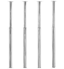 Teleskopinės stalo kojos, 4vnt., chromo, 710-1100mm