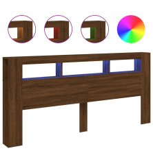 LED galvūgalis, rudas ąžuolo, 220x18,5x103,5cm, mediena