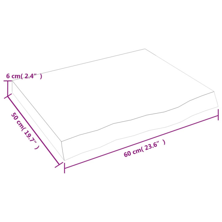 Vonios kambario stalviršis, pilkas, 60x50x(2–6)cm, mediena