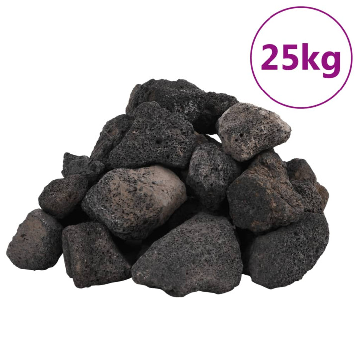 Vulkaninės uolienos, juodos spalvos, 25kg, 5-8cm