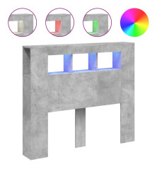 LED galvūgalis, betono, 120x18,5x103,5cm, apdirbta mediena