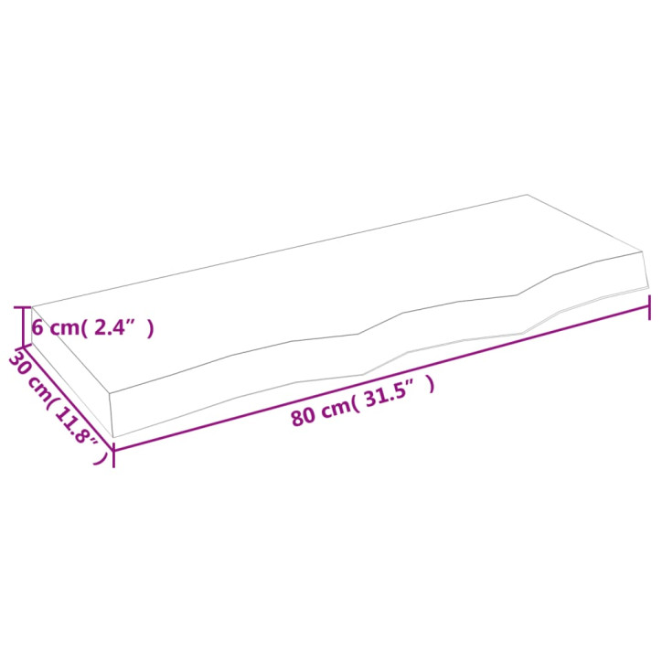 Vonios kambario stalviršis, pilkas, 80x30x(2–6)cm, mediena