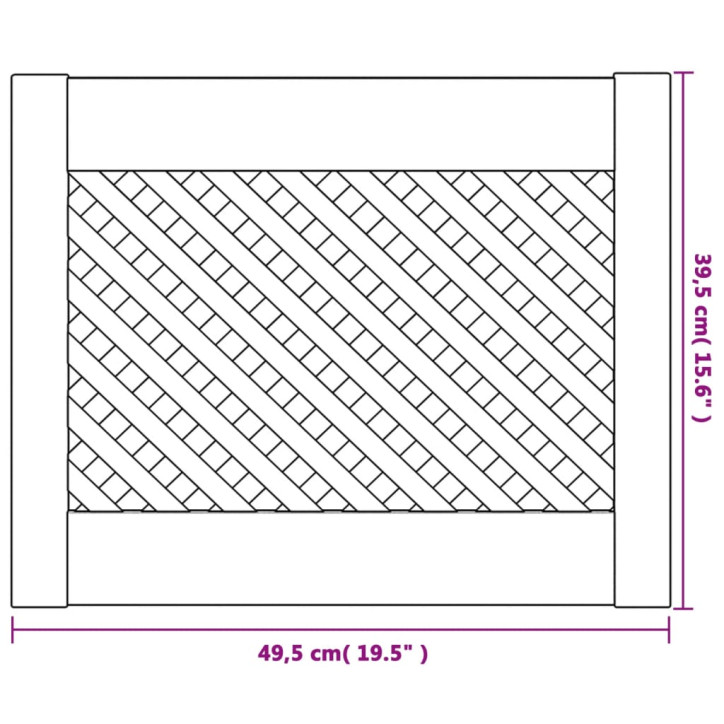 Spintelės durelės, 2vnt., 49,5x39,5 cm, pušis, grotelių dizaino