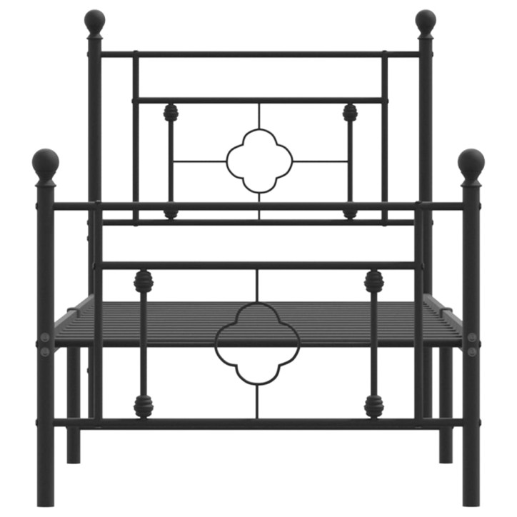 Lovos rėmas su galvūgaliu/kojūgaliu, juodas, 75x190cm, metalas