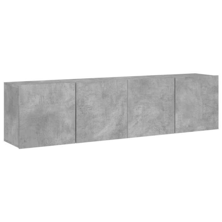 Prie sienos montuojamos TV spintelės, 2vnt., betono, 80x30x41cm