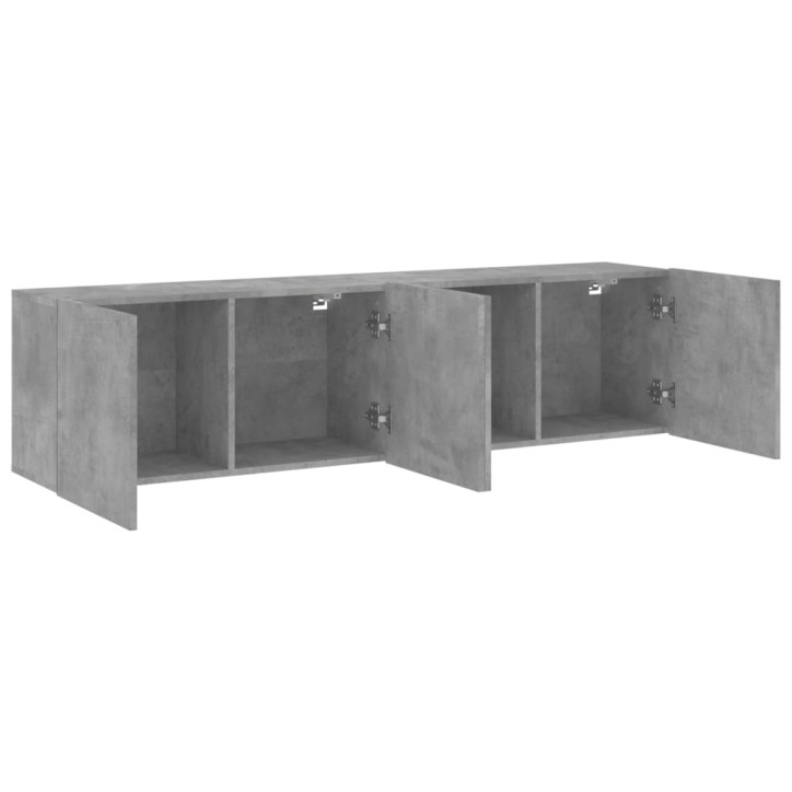 Prie sienos montuojamos TV spintelės, 2vnt., betono, 80x30x41cm