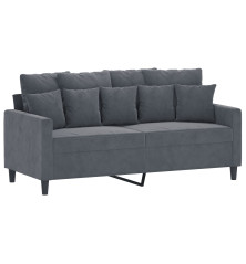 Dvivietė sofa, tamsiai pilkos spalvos, 140cm, aksomas