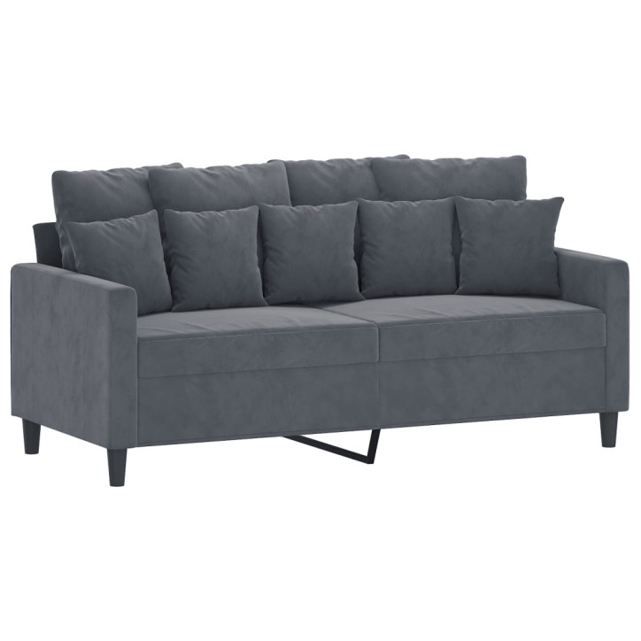 Dvivietė sofa, tamsiai pilkos spalvos, 140cm, aksomas