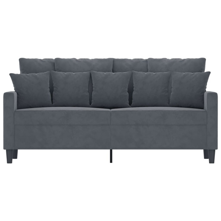 Dvivietė sofa, tamsiai pilkos spalvos, 140cm, aksomas