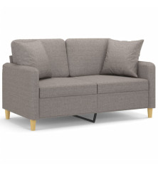 Dvivietė sofa su pagalvėlėmis, taupe spalvos, 120cm, audinys