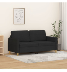 Dvivietė sofa, juodos spalvos, 140cm, audinys