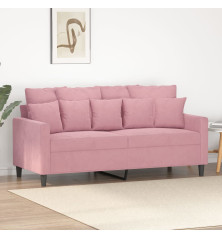 Dvivietė sofa, rožinės spalvos, 140cm, aksomas