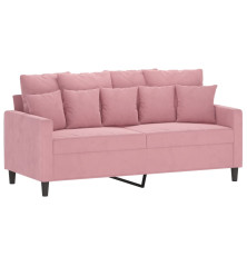 Dvivietė sofa, rožinės spalvos, 140cm, aksomas