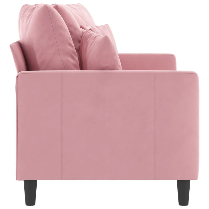 Dvivietė sofa, rožinės spalvos, 140cm, aksomas