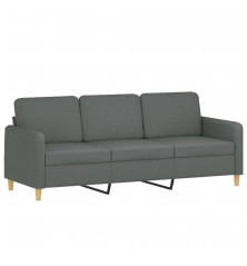 Trivietė sofa, tamsiai pilkos spalvos, 180cm, audinys