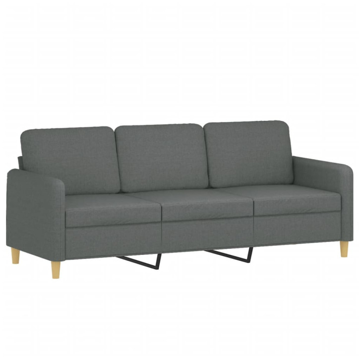 Trivietė sofa, tamsiai pilkos spalvos, 180cm, audinys