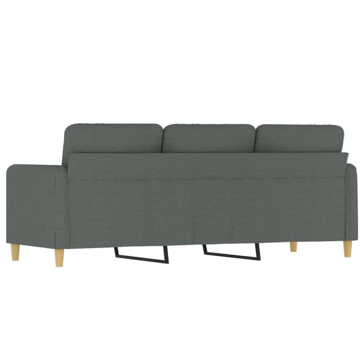 Trivietė sofa, tamsiai pilkos spalvos, 180cm, audinys