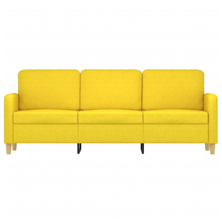 Trivietė sofa, šviesiai geltonos spalvos, 180cm, audinys