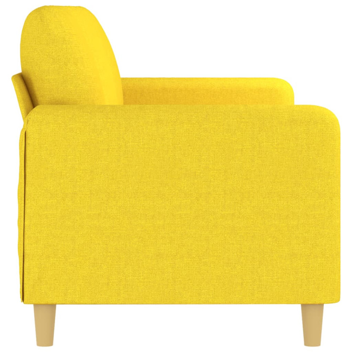 Trivietė sofa, šviesiai geltonos spalvos, 180cm, audinys