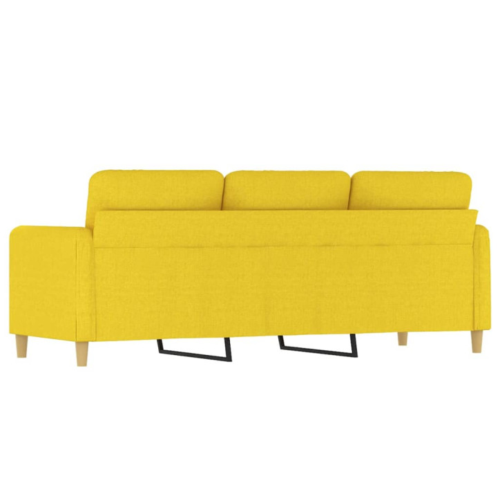 Trivietė sofa, šviesiai geltonos spalvos, 180cm, audinys