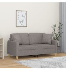 Dvivietė sofa su pagalvėlėmis, taupe spalvos, 140cm, audinys