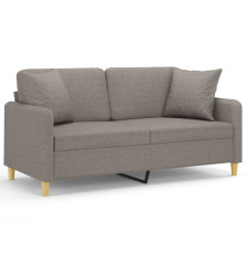 Dvivietė sofa su pagalvėlėmis, taupe spalvos, 140cm, audinys