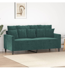 Dvivietė sofa, tamsiai žalios spalvos, 140cm, aksomas