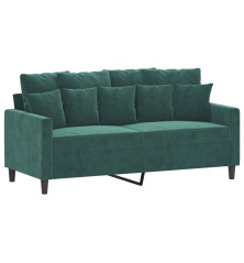 Dvivietė sofa, tamsiai žalios spalvos, 140cm, aksomas