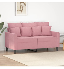 Dvivietė sofa, rožinės spalvos, 120cm, aksomas