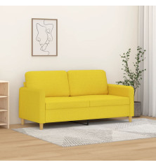 Dvivietė sofa, šviesiai geltonos spalvos, 140cm, audinys