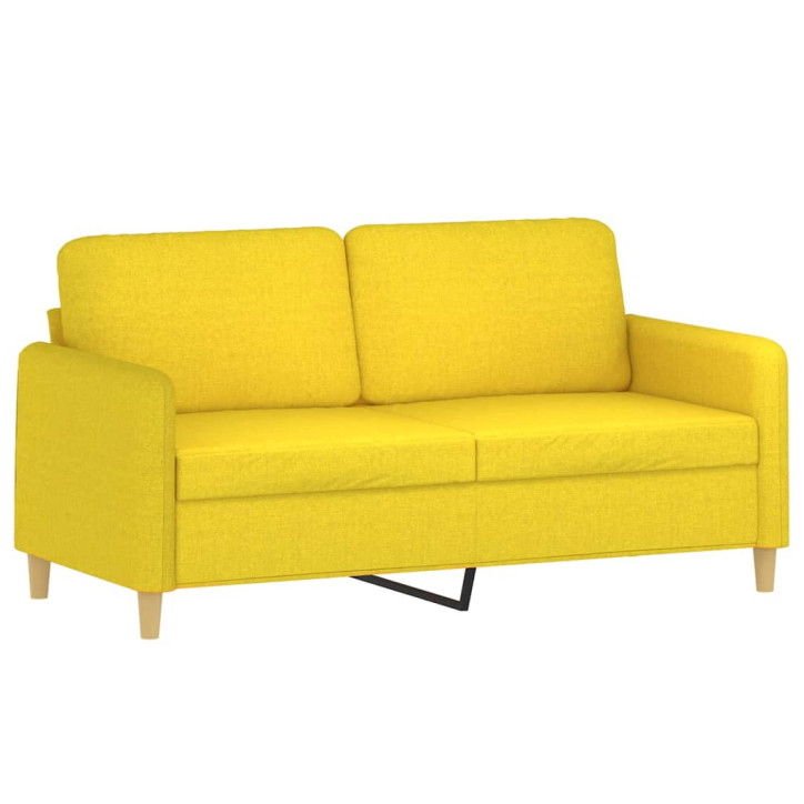 Dvivietė sofa, šviesiai geltonos spalvos, 140cm, audinys