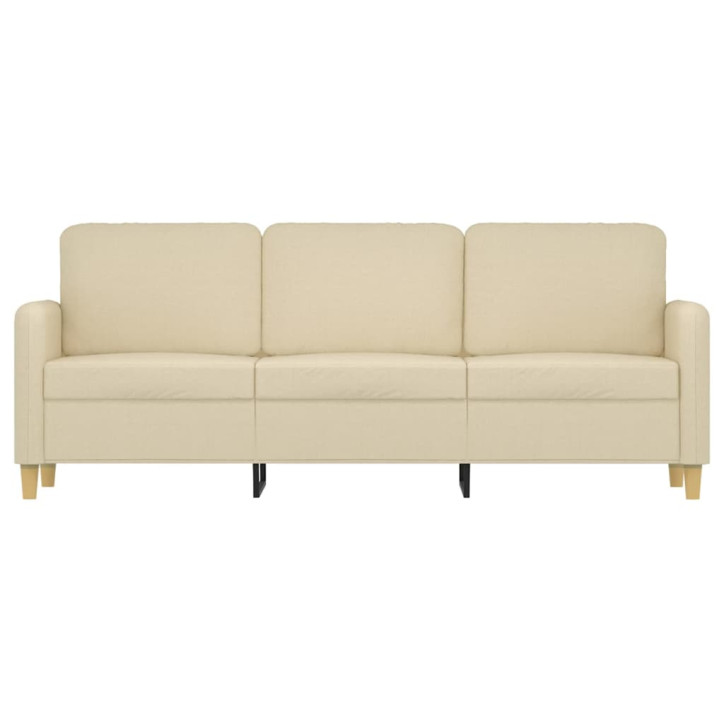 Trivietė sofa, kreminės spalvos, 180cm, audinys