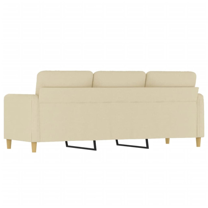 Trivietė sofa, kreminės spalvos, 180cm, audinys