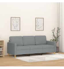 Trivietė sofa, šviesiai pilkos spalvos, 180cm, audinys