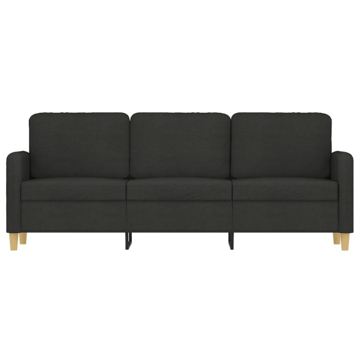 Trivietė sofa, juodos spalvos, 180cm, audinys