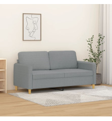 Dvivietė sofa, šviesiai pilkos spalvos, 140cm, audinys