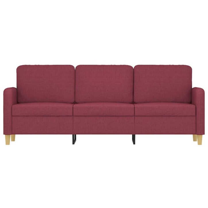 Trivietė sofa, raudonojo vyno spalvos, 180cm, audinys