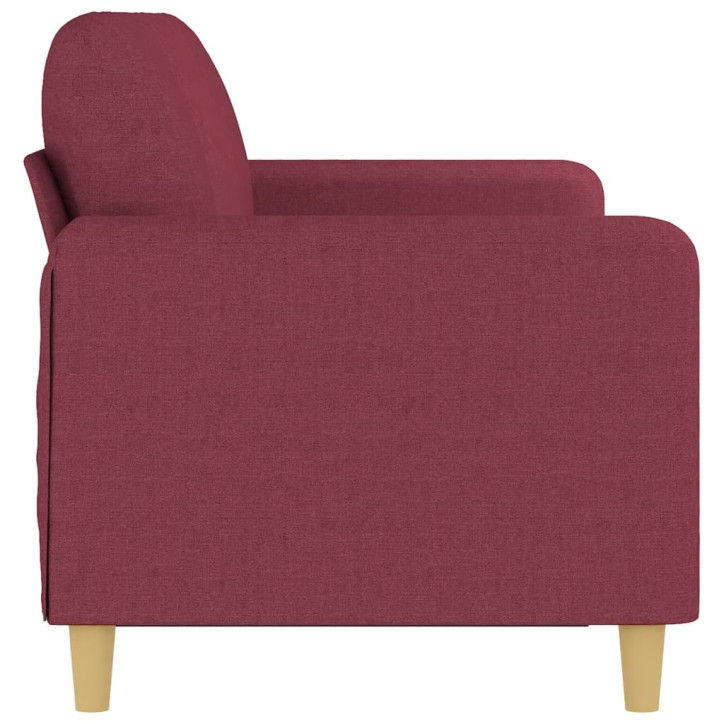 Trivietė sofa, raudonojo vyno spalvos, 180cm, audinys