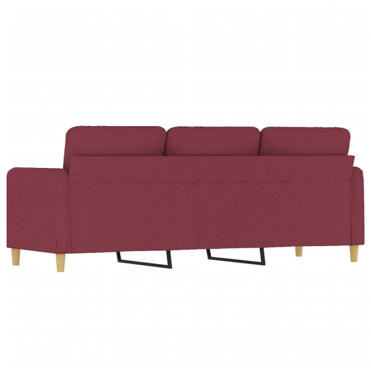 Trivietė sofa, raudonojo vyno spalvos, 180cm, audinys