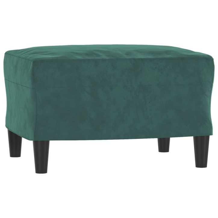 Trivietė sofa su pakoja, tamsiai žalios spalvos, 180cm, aksomas