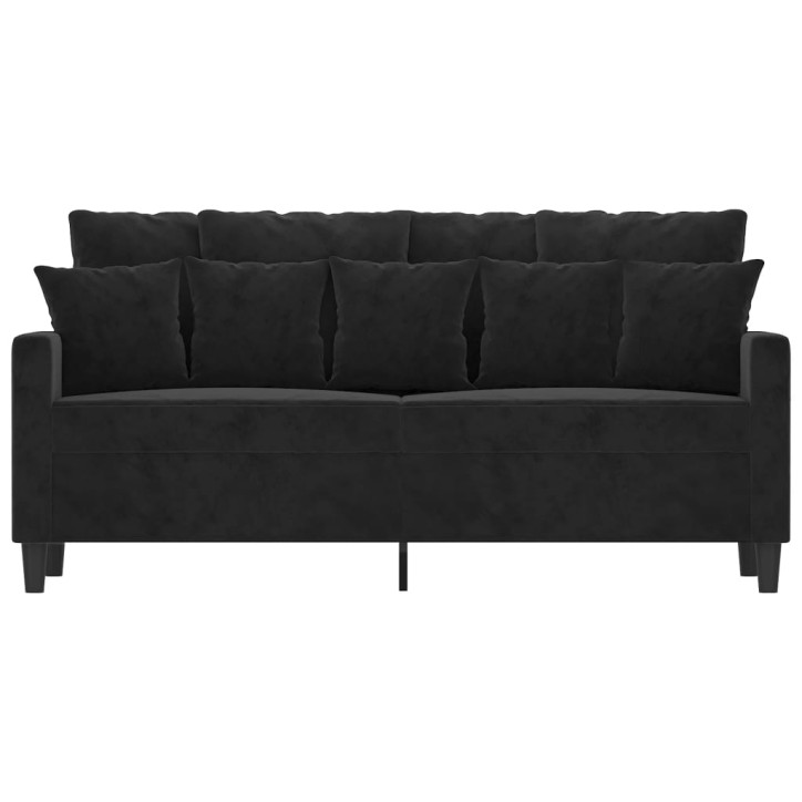 Dvivietė sofa, juodos spalvos, 140cm, aksomas