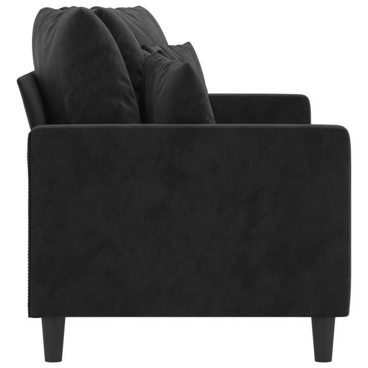 Dvivietė sofa, juodos spalvos, 140cm, aksomas