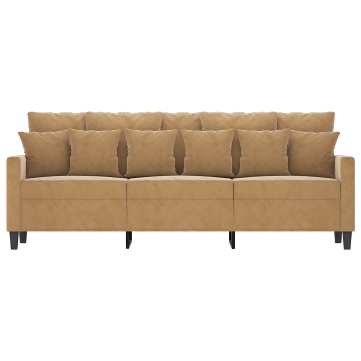 Trivietė sofa, rudos spalvos, 180cm, aksomas